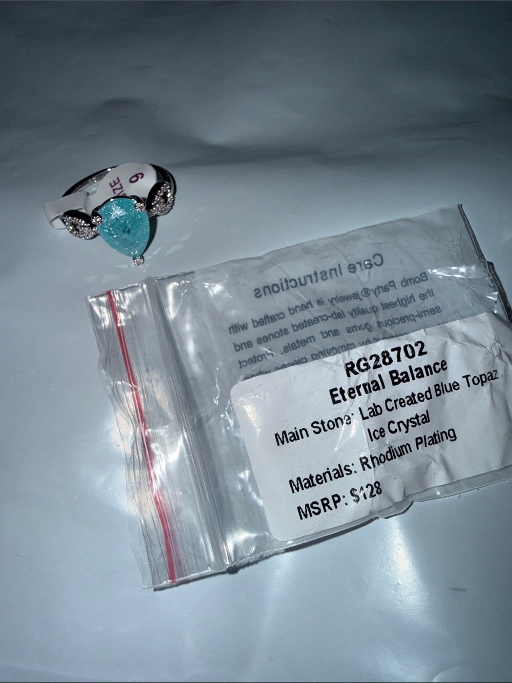 ✨ Eternal Balance Ring – Blue Topaz Ice Crystal ✨ size 9